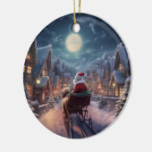 プードルクリスマス、犬の記念品、犬の恋人の贈り物 セラミックオーナメント (左)