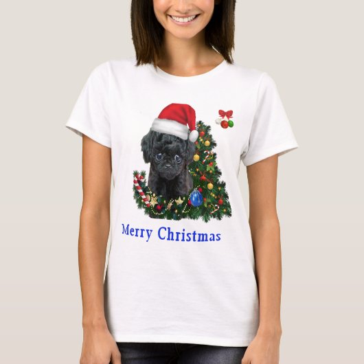 プードルクリスマスTシャツ Tシャツ (正面)