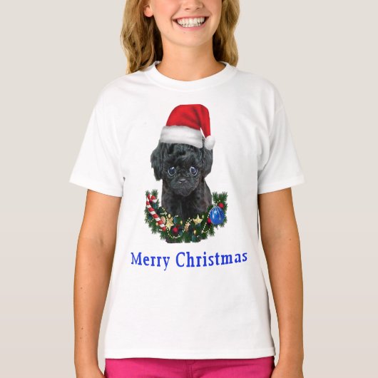 プードルクリスマスTシャツ Tシャツ (正面)