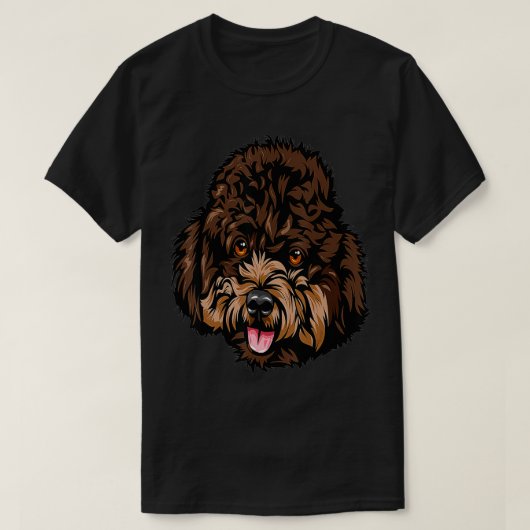 プードルクールドッグ顔 Tシャツ (デザイン正面)