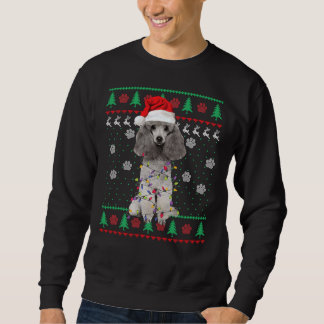 プードルサンタクリスマスツリーライト スウェットシャツ