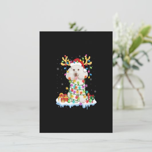 プードルサンタトナディアクリスマスシャツおもしろい犬Xm 招待状 (スタンド正面)