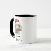 プードルサンタ帽子 クリスマス犬 マグカップ (正面左)