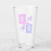 プードルシルエットドッグ&ポーピンクとブルースクエア タンブラーグラス (裏面)