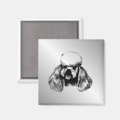 プードルシルバー マグネット (正面/裏面)