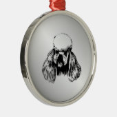 プードルシルバー メタルオーナメント (右)