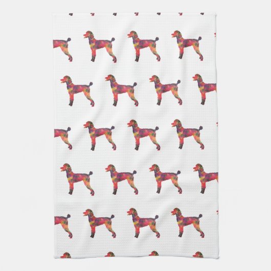 プードルジオ数々のシルエット キッチンタオル (縦)