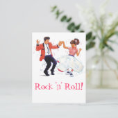 プードルスカートとサドルシューズを備えたスイングダンサー ポストカード (スタンド正面)