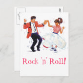 プードルスカートとサドルシューズを備えたスイングダンサー ポストカード (正面/裏面)