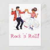 プードルスカートとサドルシューズを備えたスイングダンサー ポストカード (正面)