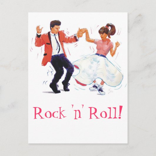 プードルスカートとサドルシューズを備えたスイングダンサー ポストカード (正面)