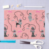 プードルスカートレトロピンクとブラック50sパターン 薄葉紙 (クラフト)