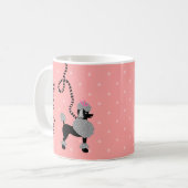 プードルスカートレトロピンクとブラック50s パーソナライズされた コーヒーマグカップ (正面左)