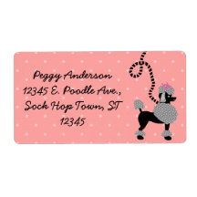 プードルスカートレトロピンクとブラック50s パーソナライズされた