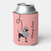 プードルスカートレトロピンクブラック50モダンs パーソナライズされた 缶クーラー (缶裏面)