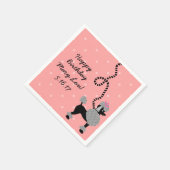 プードルスカートレトロピンクブラック50s誕生日パーティー スタンダードカクテルナプキン (角)