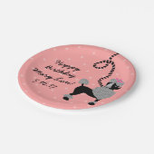 プードルスカートレトロピンクブラック50s誕生日パーティー ペーパープレート (アングル)