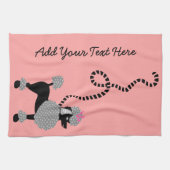 プードルスカートレトロピンクブラック50s パーソナライズされた キッチンタオル (横)