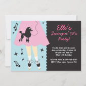 プードルスカート1950年のテーマパーティの招待状 招待状 (正面)