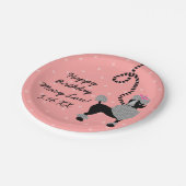 プードルスカート50sレトロピンクブラック誕生日パーティー ペーパープレート (アングル)