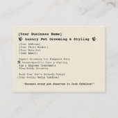 プードルスタイリッシュグルーミングセッション 名刺 (裏面)