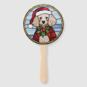 プードルステンドグラスのクリスマス ハンドファン (裏面)