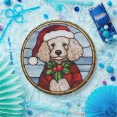 プードルステンドグラスのクリスマス ペーパープレート (パーティー)