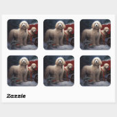 プードルスノウィースリークリスマスデコール スクエアシール (シート)