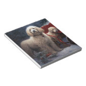 プードルスノウィースリークリスマスデコール ノートパッド (アングル)