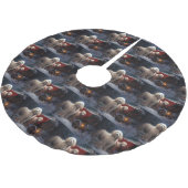 プードルスノウィースリークリスマスデコール ブラッシュドポリエステルツリースカート (アングル)