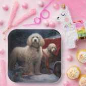 プードルスノウィースリークリスマスデコール ペーパープレート (パーティー)