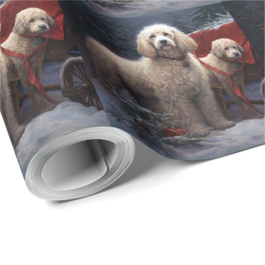 プードルスノウィースリークリスマスデコール ラッピングペーパー (ロールコーナー)