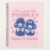 プードルズで人生は良いレトロタイポグラフィ プランナー手帳 (正面)