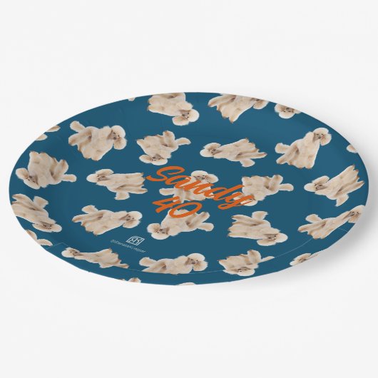 プードルズオブプードルズガーデンパーティー ペーパープレート (アングル)