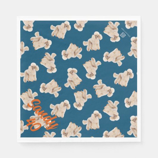 プードルズオブプードルズブルーパーティーナプキン スタンダードランチョンナプキン (正面)