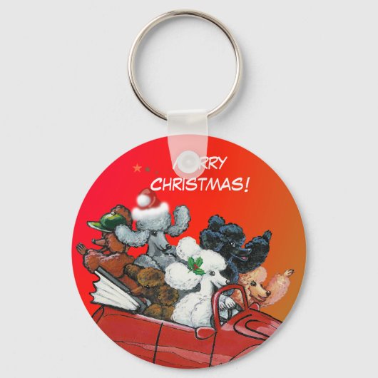 プードルズクリスマスキーチェーン キーホルダー (正面)