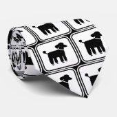 プードルズブラック&ホワイト |犬クールの恋人の ネクタイ (ロール)