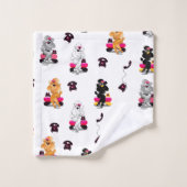 プードルズレトロ電話 バスタオルセット (ウォッシュタオル)