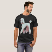 プードルデザイン独身のホワイト Tシャツ (正面フル)