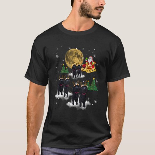 プードルトナディアサンタクロースクリスマスクリスマスパジャマ Tシャツ (正面)