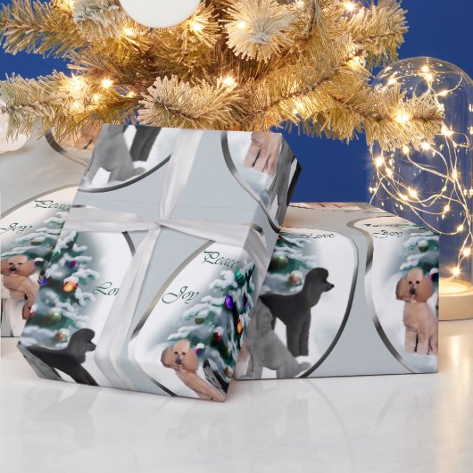 プードルトリオクリスマス ラッピングペーパー (クリスマス)