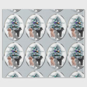 プードルトリオクリスマス ラッピングペーパー (フラット)