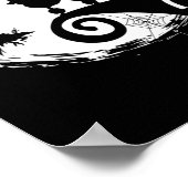 プードルドッグとムーンハロウィーンの衣装ドッグラバーフー ポスター (角)