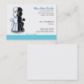 プードルドッグアートペットビジネスブルー名刺 名刺 (正面/裏面)