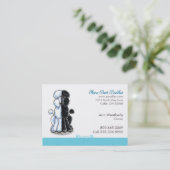 プードルドッグアートペットビジネスブルー名刺 名刺 (スタンド正面)