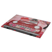 プードルドッグカーとハートバレンタイン カッティングボード (角)