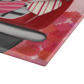 プードルドッグカーとハートバレンタイン カッティングボード (角)