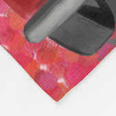 プードルドッグカーとハートバレンタイン フリースブランケット (角)