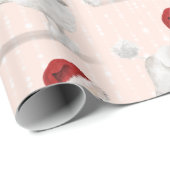 プードルドッグクリスマスサンタハット ラッピングペーパー (ロールコーナー)