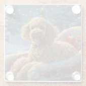 プードルドッグクリスマスフェスティバル ガラスコースター (裏面)